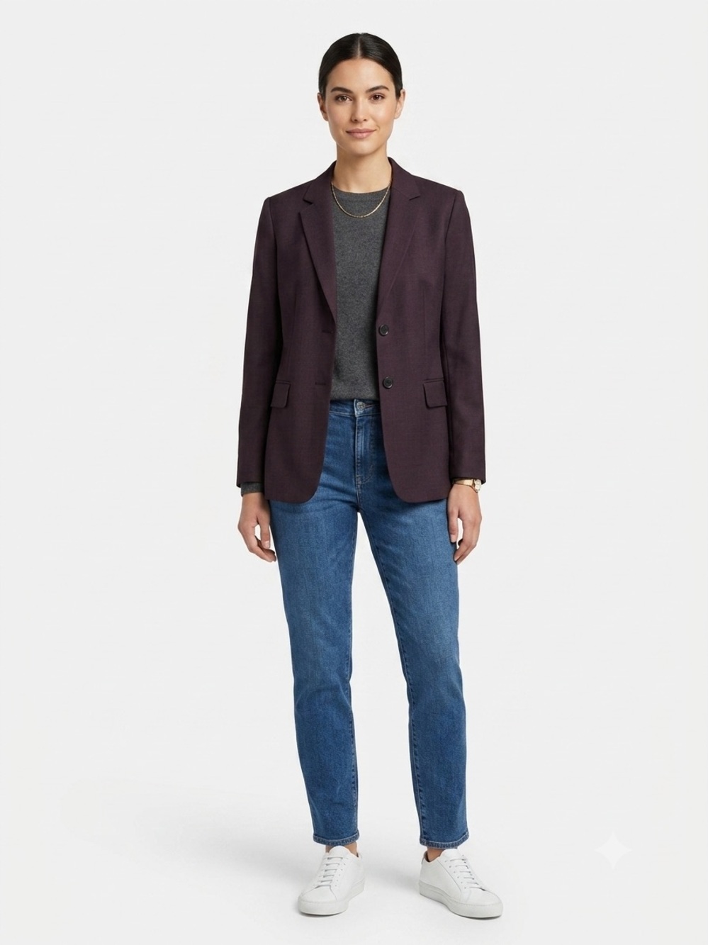BOSS Hugo Boss Women's Blazer Dark Purple Structured Professional Jacket Size 10